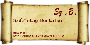 Szántay Bertalan névjegykártya
